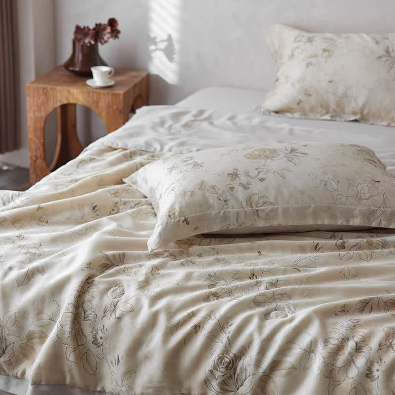 Luxurious Floral Style Breathable Summer Bedding