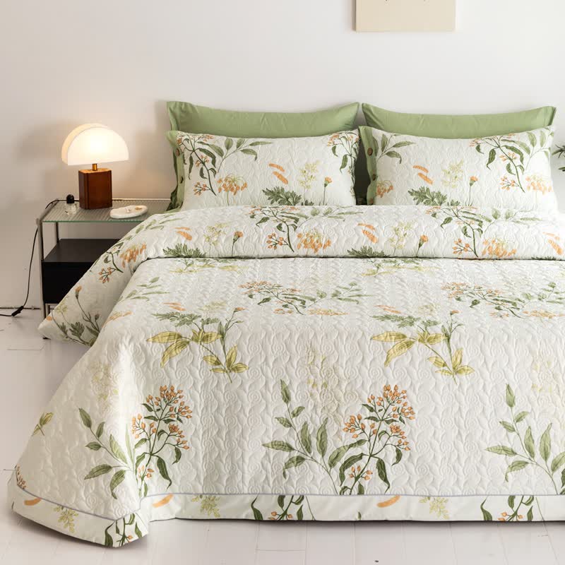 Pure Cotton Elegant Floral Quilted Bedding