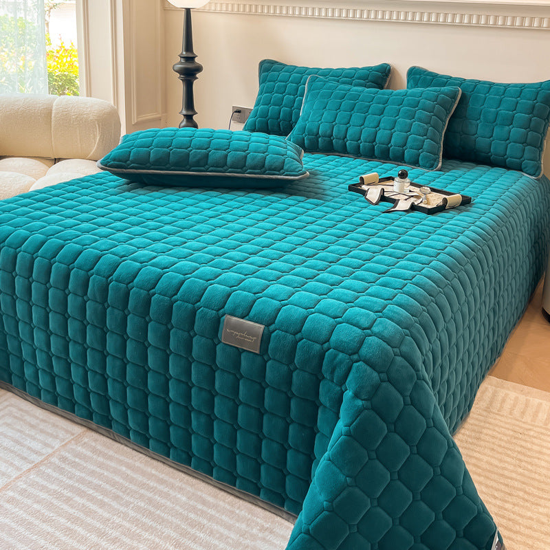 Modern Style Square Texture Soft Coverlet