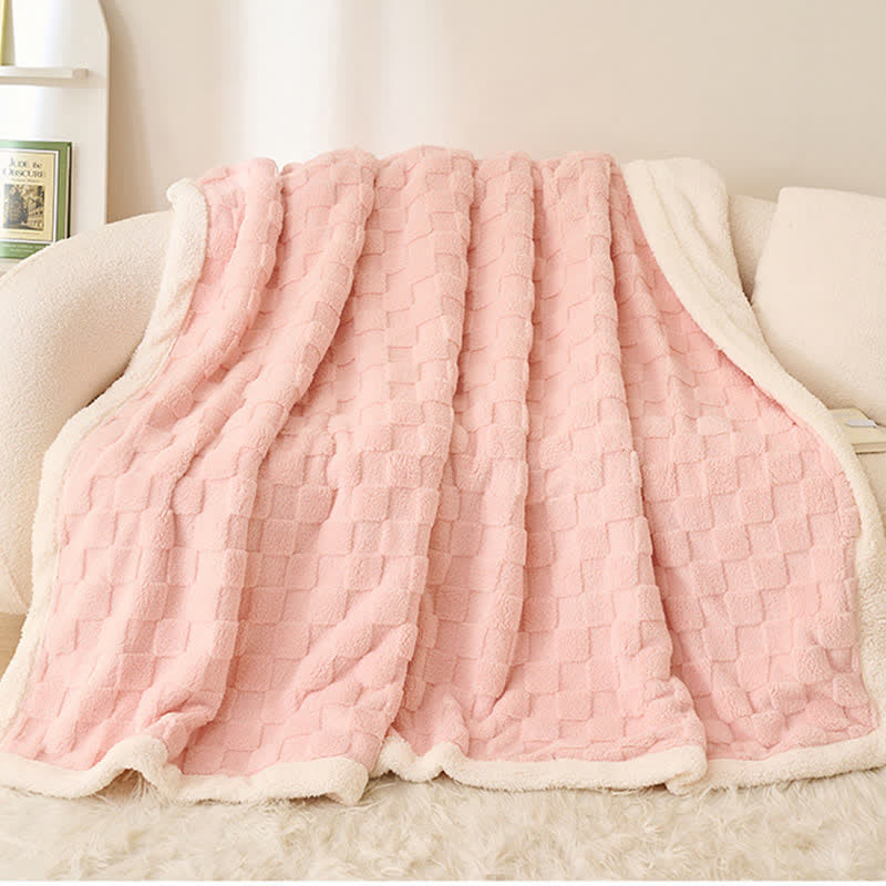 Checkerboard Texture Soft Fluffy Fleece Blanket