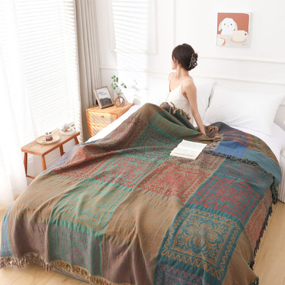 Tassel Exotic Style Cotton Gauze Quilt