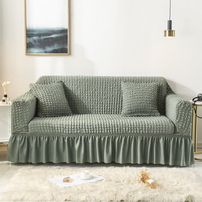 Simple Style Ruffled Elastic Sofa Cover