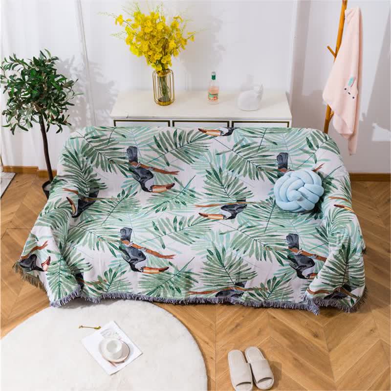 Pastoral Style Leaf & Toucan Sofa Protector