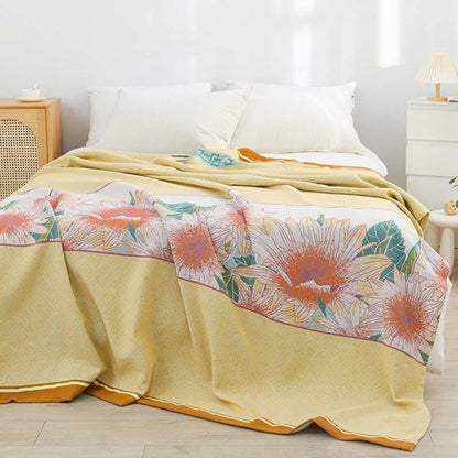 Blooming Sun Flower Soft Reversible Quilt