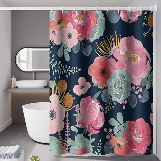 Blooming Flower Anti-mildew Shower Curtain