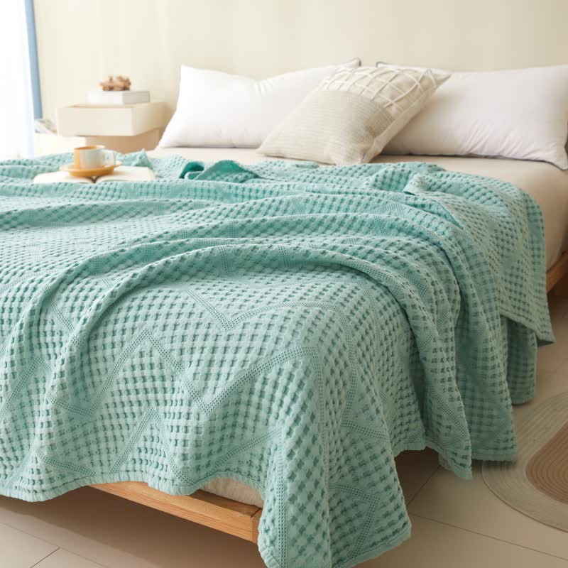 Solid Color Waffle Texture Towel Quilt