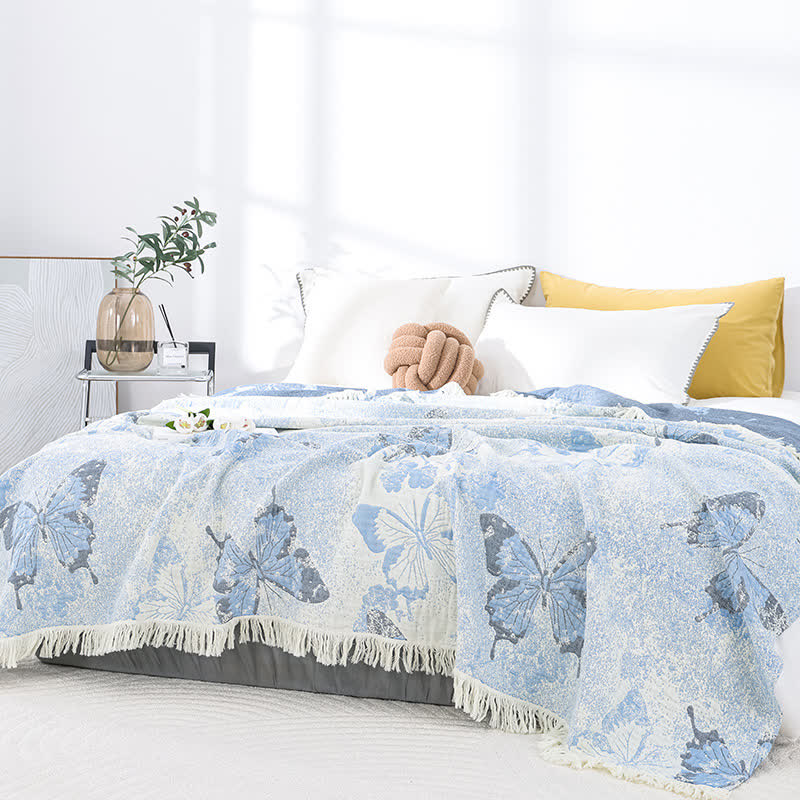 Fresh Style Cotton Gauze Butterfly Quilt