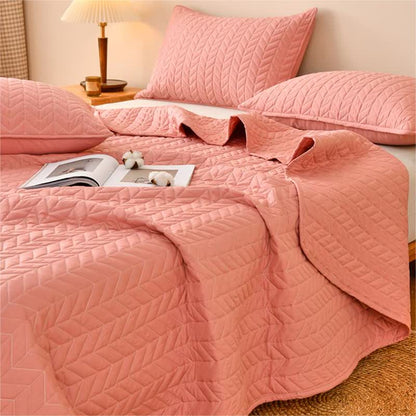 Solid Color Zigzag Soft Decorative Quilt