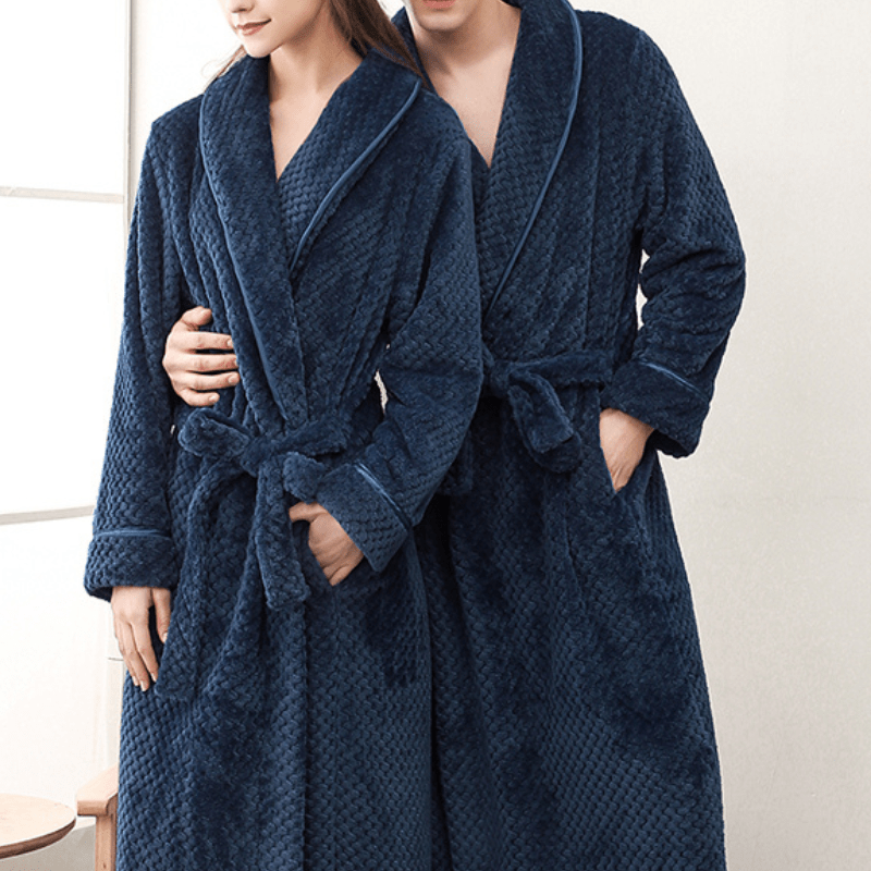 Ownkoti Puffy Fleece Pajama Long Bathrobe