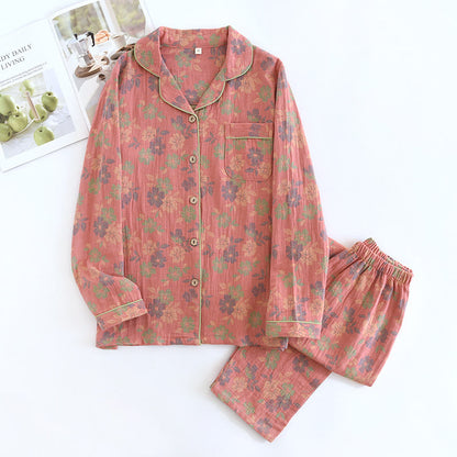 Cotton Floral Cardigan Loungewear Set