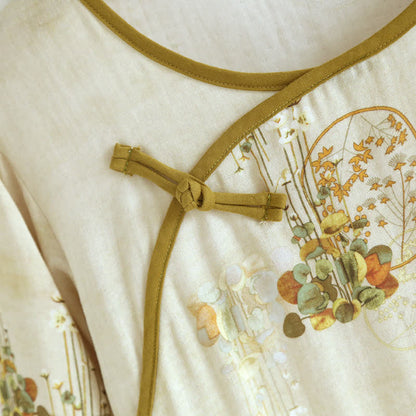 Retro Floral Bamboo Fiber Pajama Set - image 2