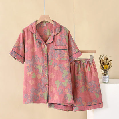 Jacquard Gourd Cotton Gauze Pajama Set