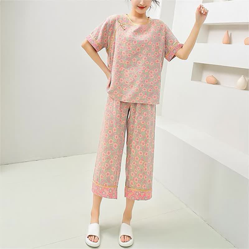 Pure Cotton Short Sleeve Floral Pajama Set