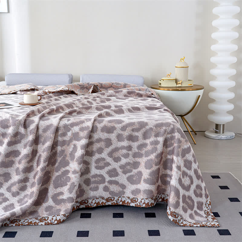 Leopard Print Lyocell Fiber Gauze Quilt