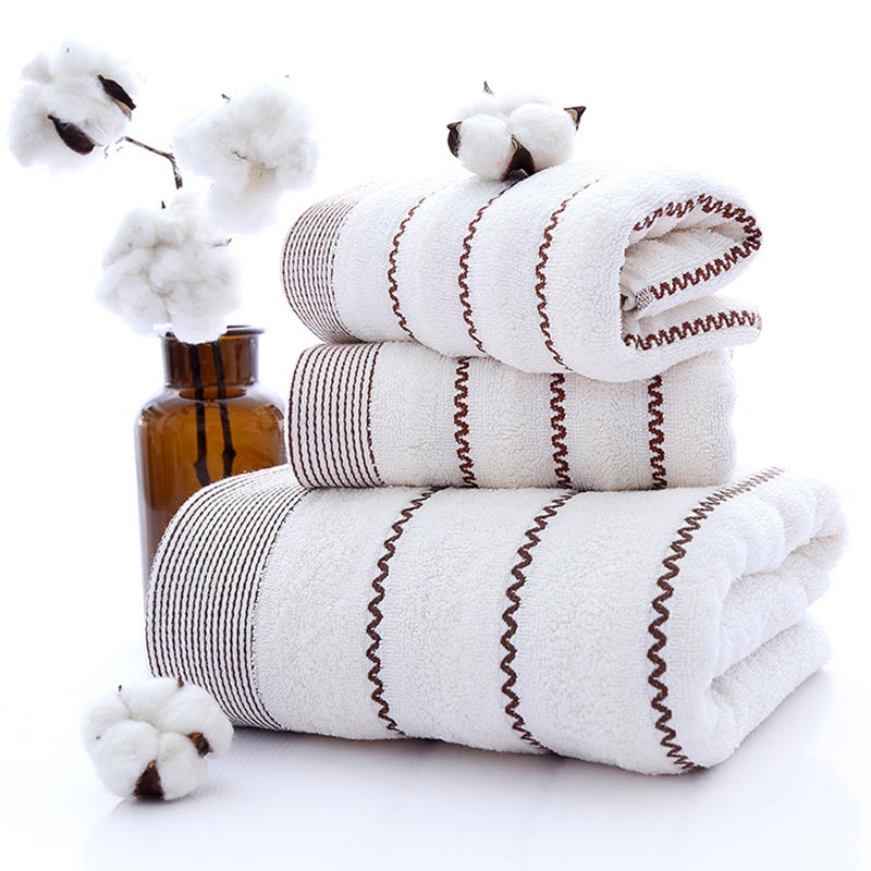 Ownkoti Striped Bath Towel Bathroom Towel Set