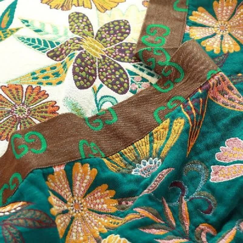 Luxuriant Flower Cotton Reversible Soft Quilt - image 9