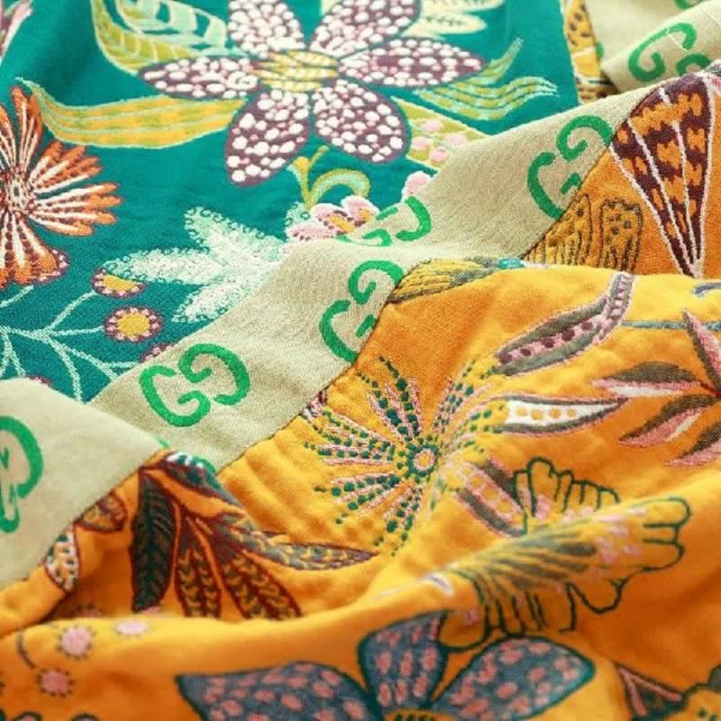 Luxuriant Flower Cotton Reversible Soft Quilt - image 2