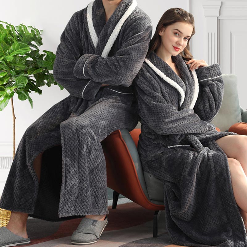 Thick Fleece Pajama Comfy Bathrobe