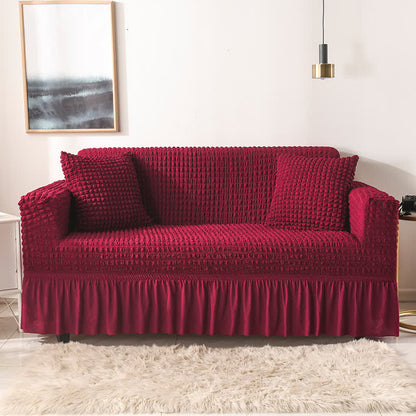 Simple Style Ruffled Elastic Sofa Cover