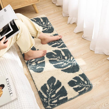 Ownkoti Leaves Print Anti-Slip Bathroom Rug