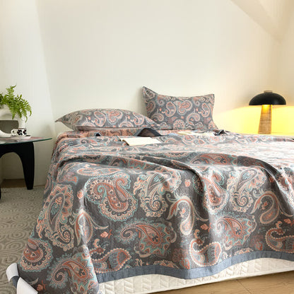 Cotton Gauze Retro Paisley Summer Quilt