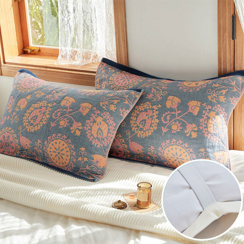 Floral Print Pillow Towel with Fixed Rope (2PCS)