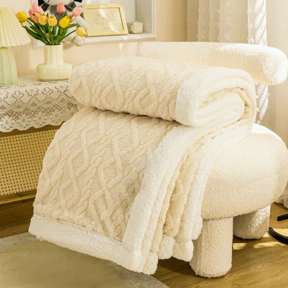 Ownkoti Warm Puffy Cozy Reversible Throw Blanket - Beige - 79" x 90" - image 6