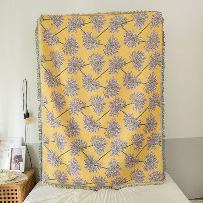 Rustic Agapanthus Tassel Blanket Tapestry