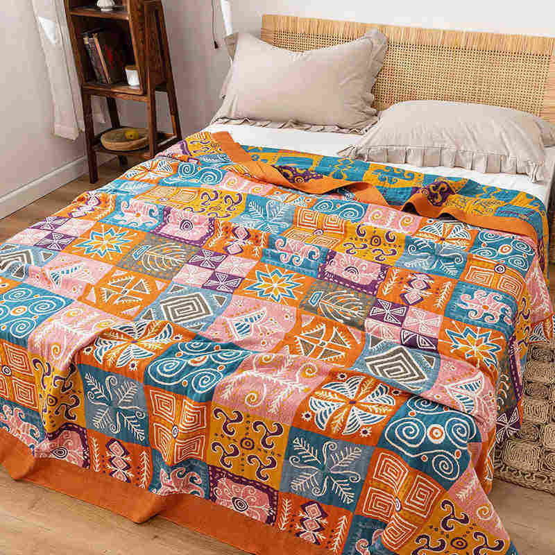 Bohemian Patchwork Reversible Cotton Quilt