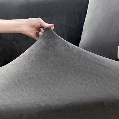 Ownkoti Suede Pure Color Elastic Sofa Cover