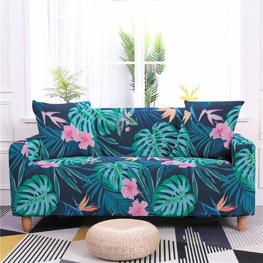 Ownkoti Blooming Flower Monstera Elastic Sofa Cover