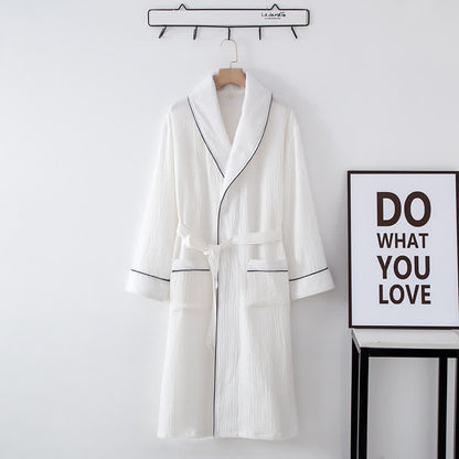 Solid Color Lapel Home Sleep Bathrobe