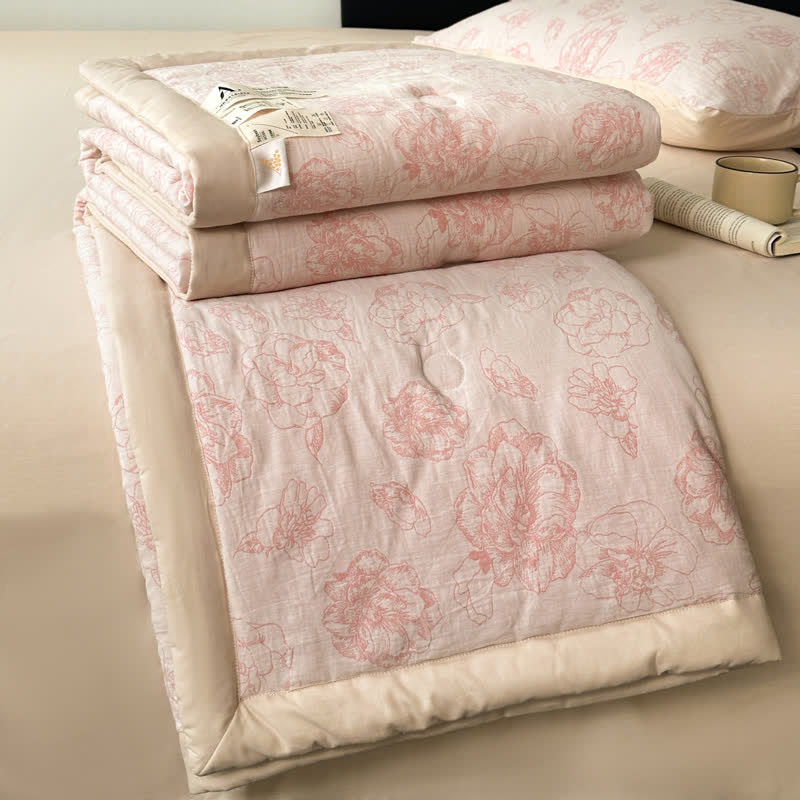 Cotton Gauze Luxurious Flower Summer Bedding