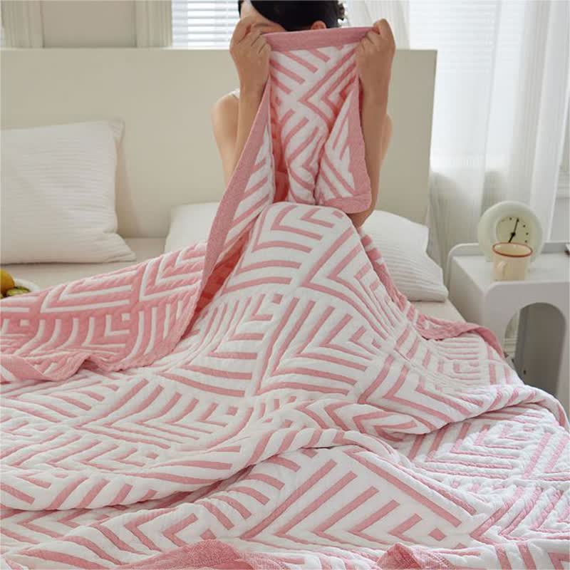 Pure Cotton Geometric Patterns Reversible Quilt