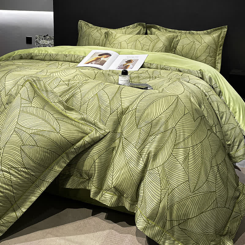 Summer Cool Rural Leaf Bedding Set(4PCS)