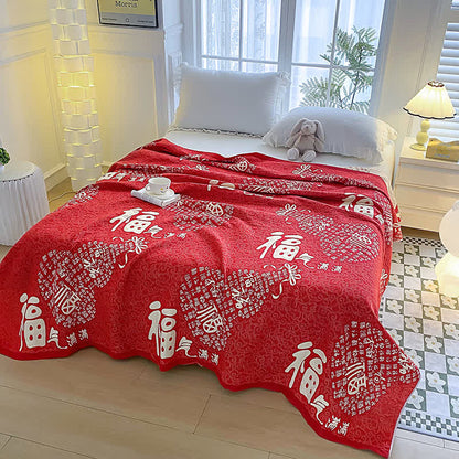 Cotton Gauze Oriental Fu Towel Quilt