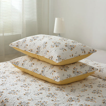 Rustic Floral Pure Cotton Quilted Bedding