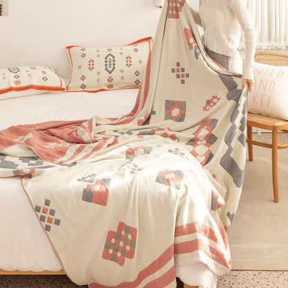 Geometric Four Layer Cotton Gauze Quilt