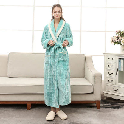 Thick Fleece Pajama Comfy Bathrobe - Mint - Women: 3XL - image 21