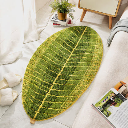 Ownkoti Green Banana Leaf Soft Door Rug