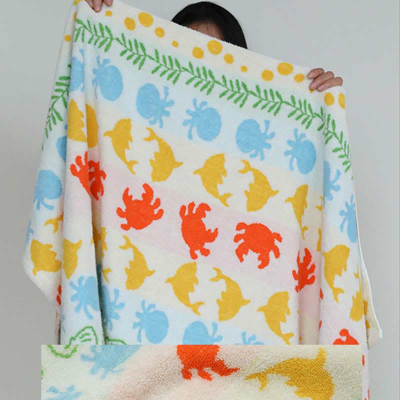 Ownkoti Cute Dolphin Cotton Towel for Kids