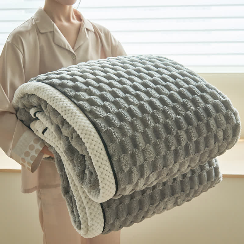 Thick Coral Fleece Reversible Throw Blanket - image 0
