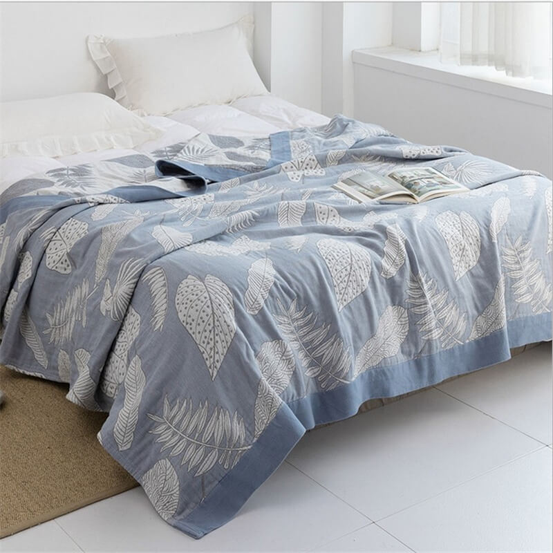 Ownkoti Pattern Gauze Reversible Quilt Breathable Throw