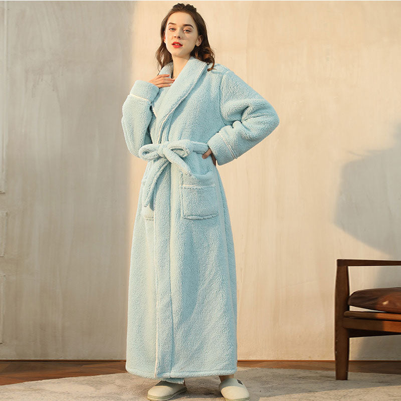 Ownkoti Comfy Fleece Pajama Long Bathrobe - Mint - Women: M - image 14