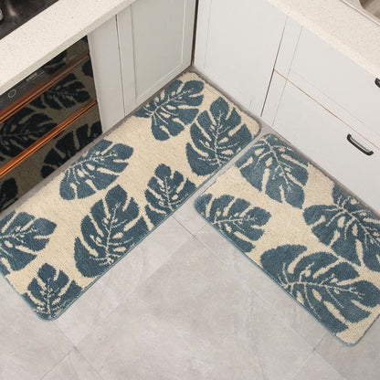 Ownkoti Leaves Print Anti-Slip Bathroom Rug