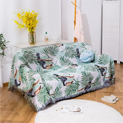 Pastoral Style Leaf & Toucan Sofa Protector