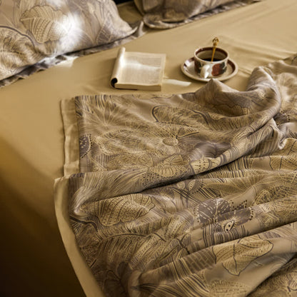 Luxurious Retro Leaf Lyocell Fiber Bedding