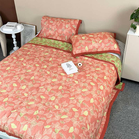 Rural Leaf Breathable Cotton Gauze Quilt