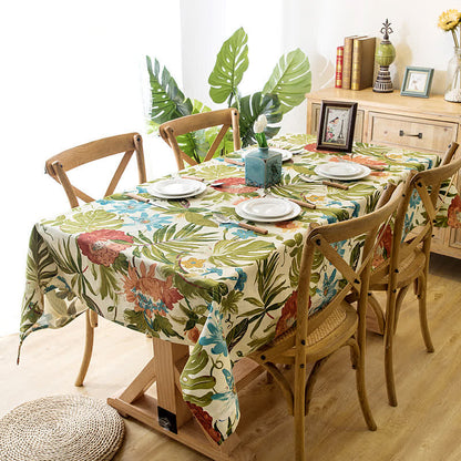 Tropical Rainforest Monstera Pure Cotton Tablecloth