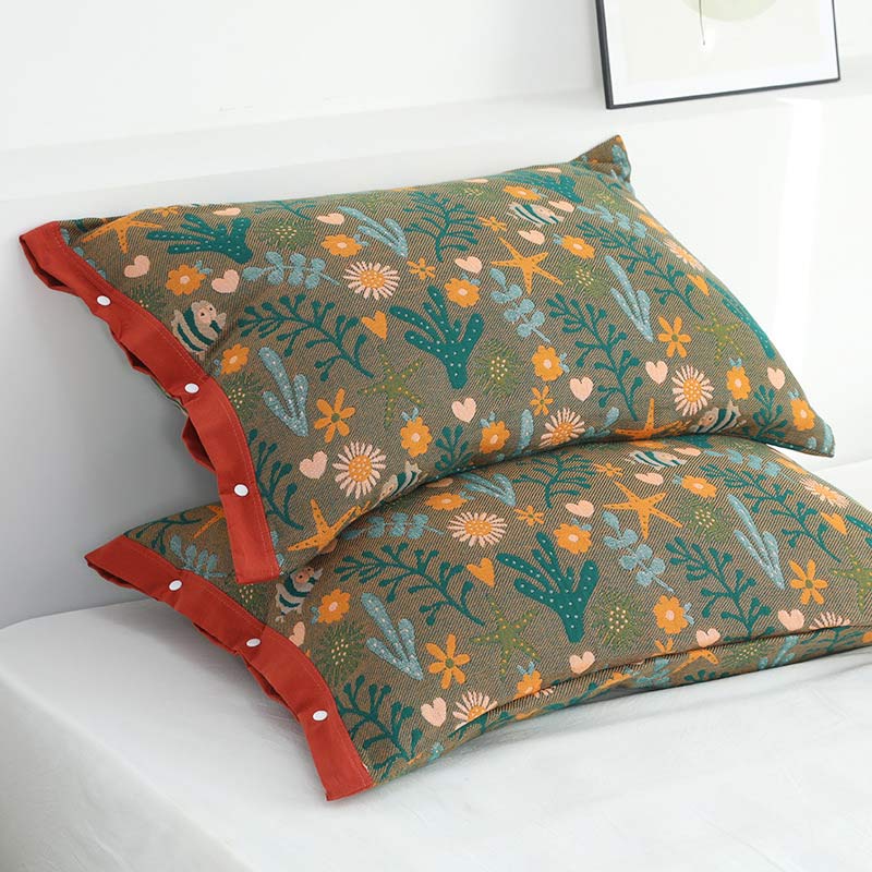 Ownkoti Rural Flower Pattern Pillowcases Pillow Covers (2PCS)